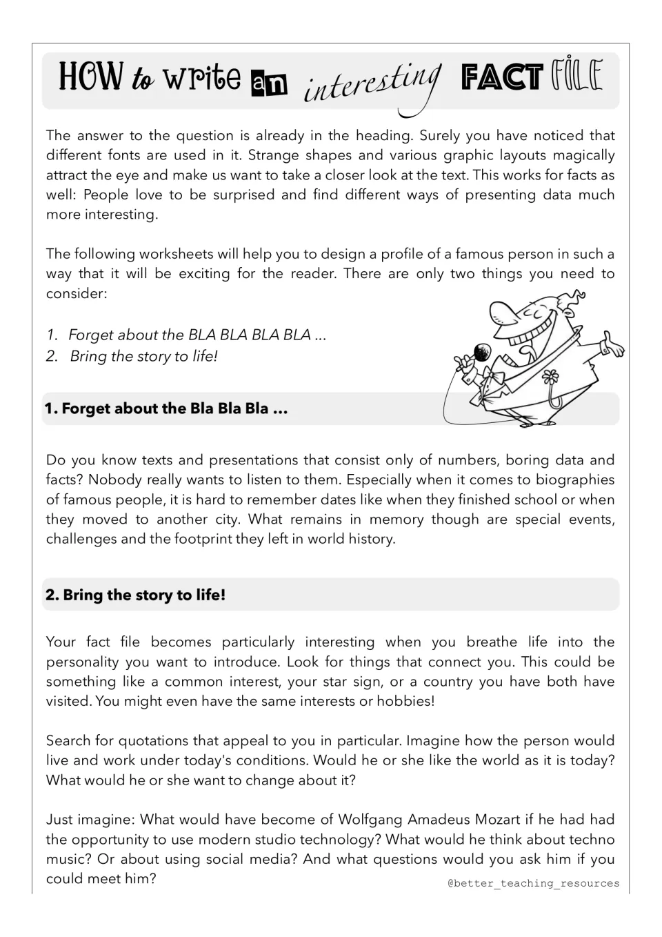 How to write an interesting fact file: tips to skip dry dates and bring a famous person's story to life