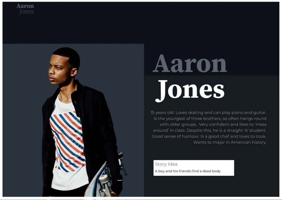 Aaron Jones profile: 15-year-old skater, cook and straight-A student; students write about friends who find a dead body