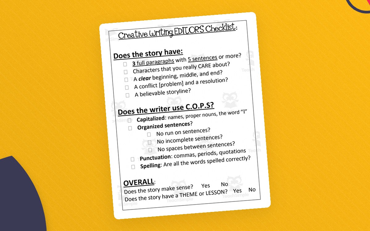 Creative Writing Checklists preview
