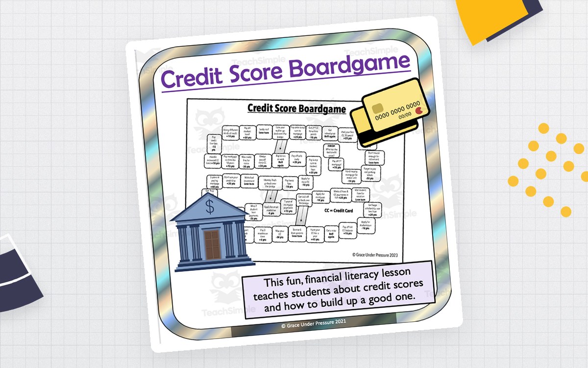 Credit Score Board Game Finance Game: Credit Cards, Loans, Mortgages cover.