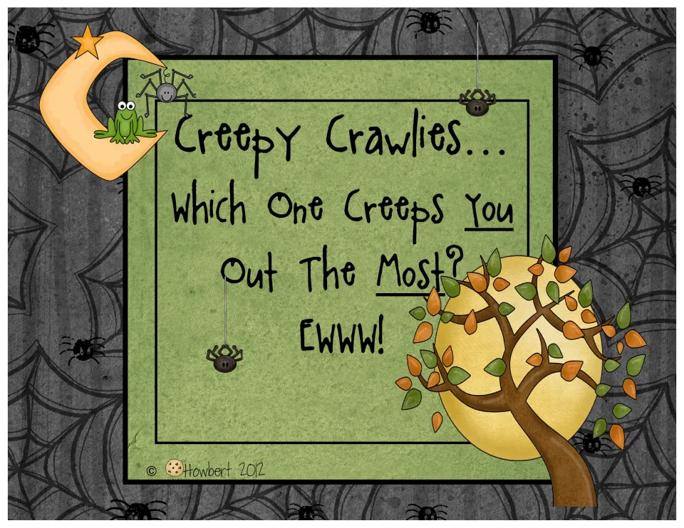 Voting prompt poster for the graphing set asks, “Which One Creeps You Out The Most?” followed by “Ewww!”