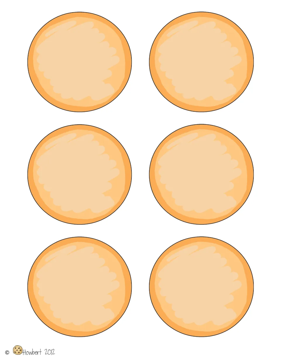 Six full-moon graphing pictures for students to use on the big class graph chart when recording their choices