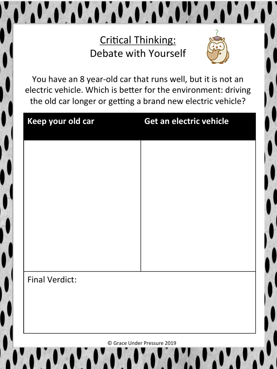Old car or new electric vehicle: students argue which choice is better for the environment and give a final verdict