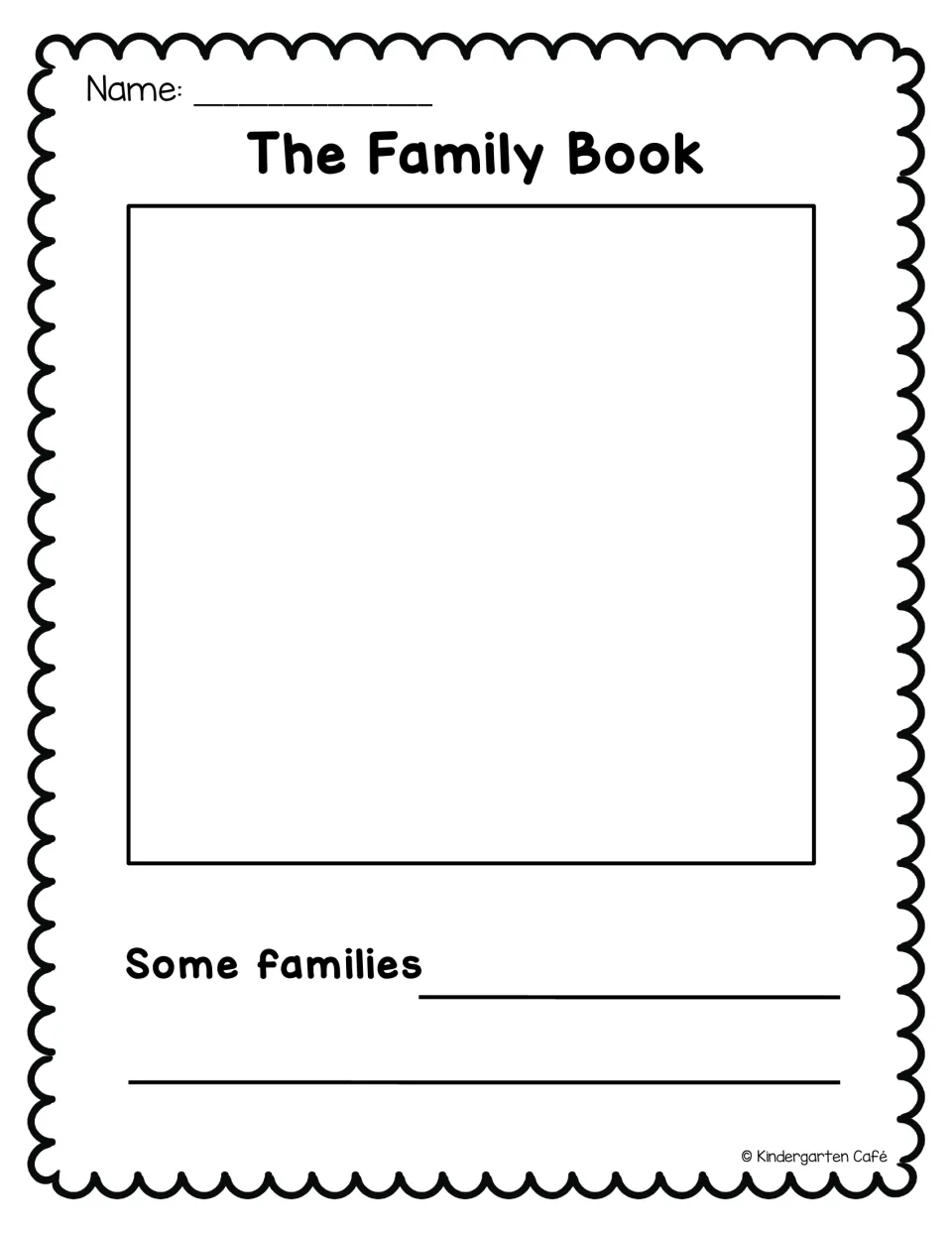 The Family Book page: students draw a picture and complete 'Some families...' to name one special thing about their family