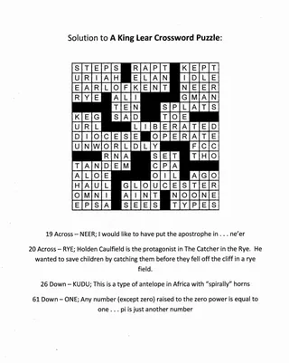 Crossword Puzzle: King Lear – sample page 3