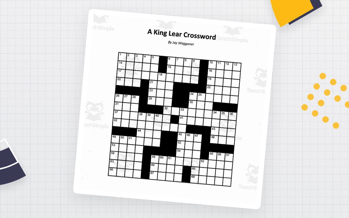Crossword Puzzle: King Lear preview: Full-page numbered crossword grid
