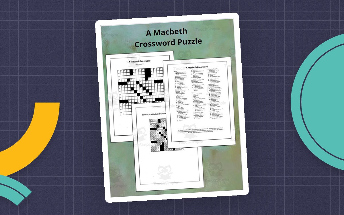 Macbeth Crossword Puzzle – Shakespeare Vocabulary preview