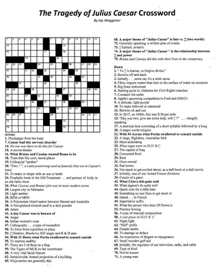 Crossword Puzzle: The Tragedy of Julius Caesar – cover