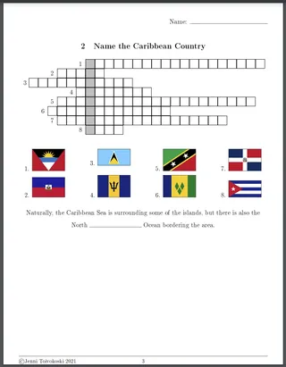 Crossword Puzzles about World Flags – sample page 4