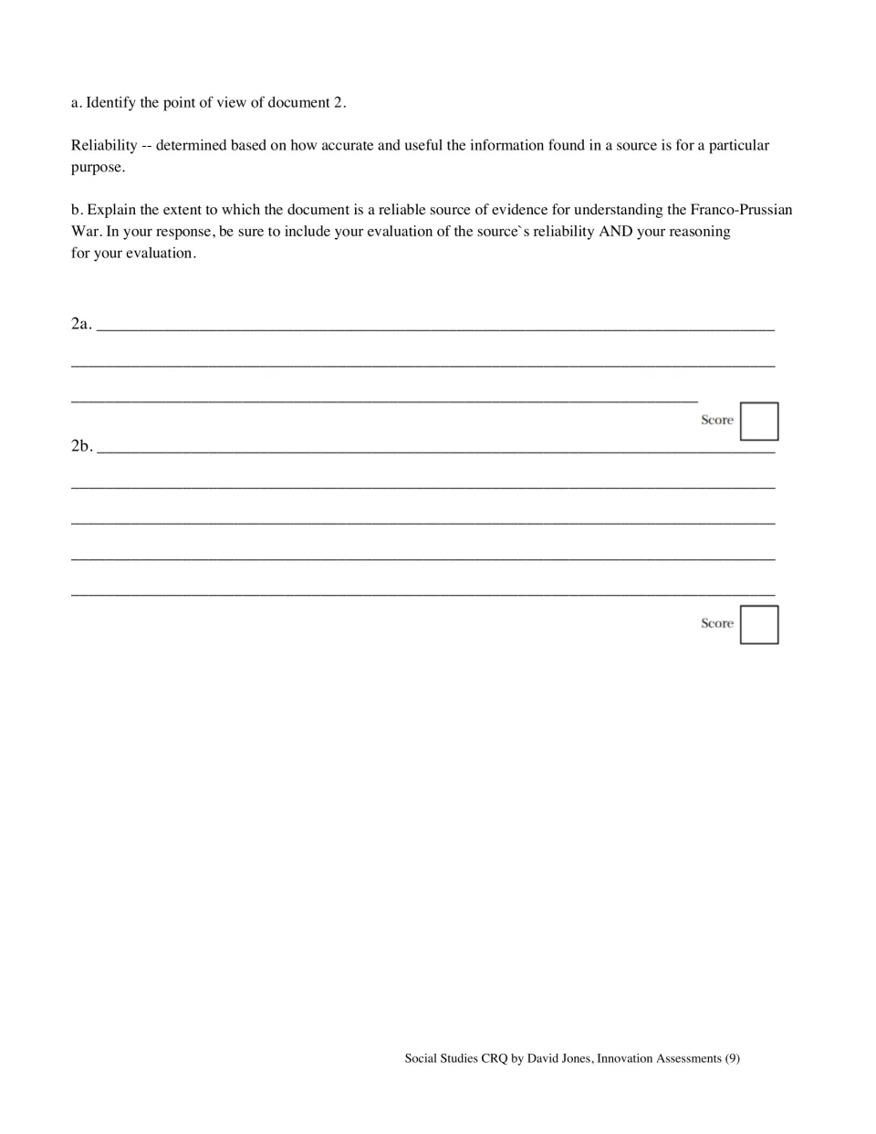 Set 2 questions ask students to identify the cartoon's point of view and evaluate its reliability as evidence