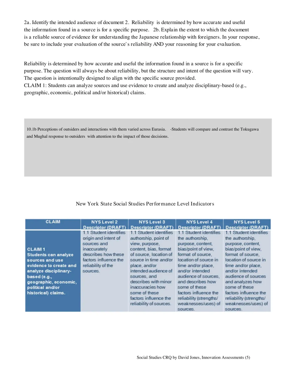 Sourcing questions 2a and 2b: students identify the edict's intended audience and judge its reliability as evidence
