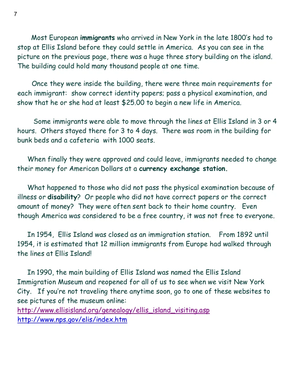 Ellis Island passage continued: three entry requirements, a 1000-seat cafeteria, 12 million immigrants
