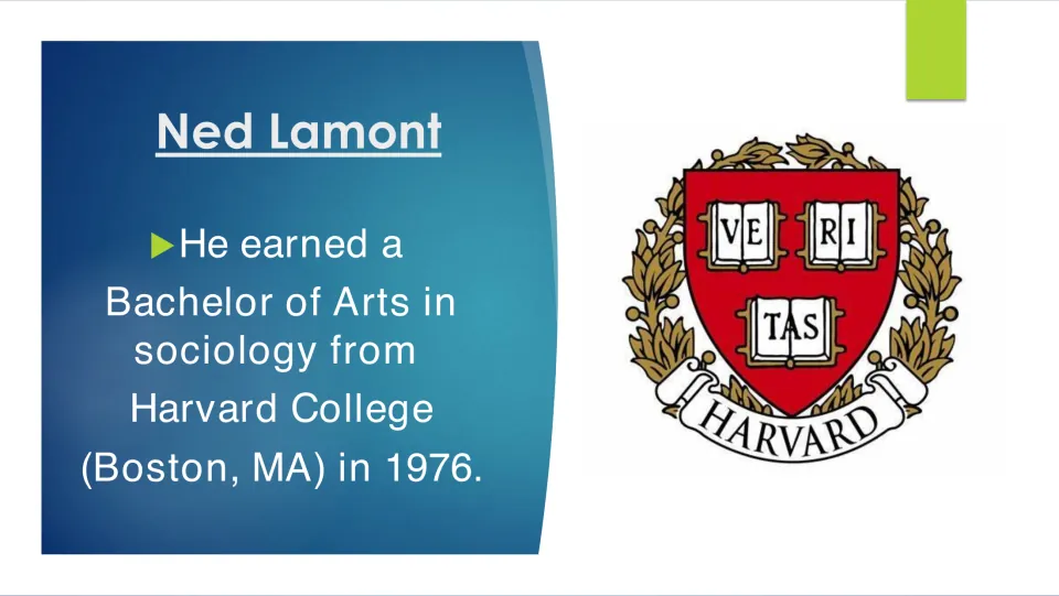Biography slide 8: Lamont earned a Bachelor of Arts in sociology from Harvard College in 1976.
