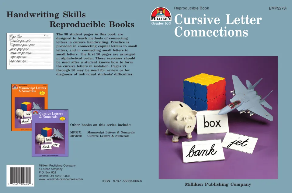 Cover and back cover: word cards box, bank and jet in cursive, plus a note on 30 pages of capital and small letter joins