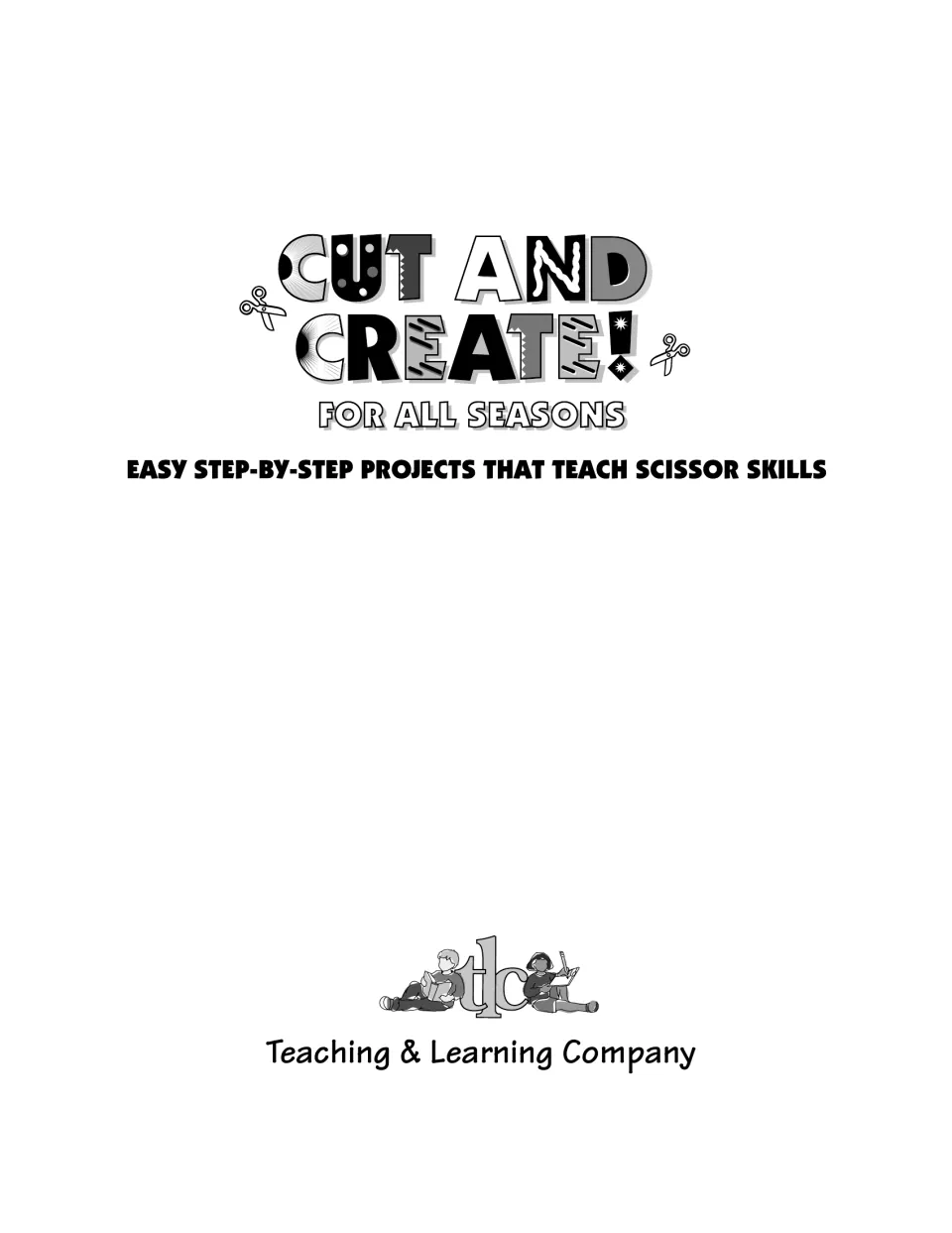 Black-and-white title page with the tagline 'easy step-by-step projects that teach scissor skills' and publisher logo