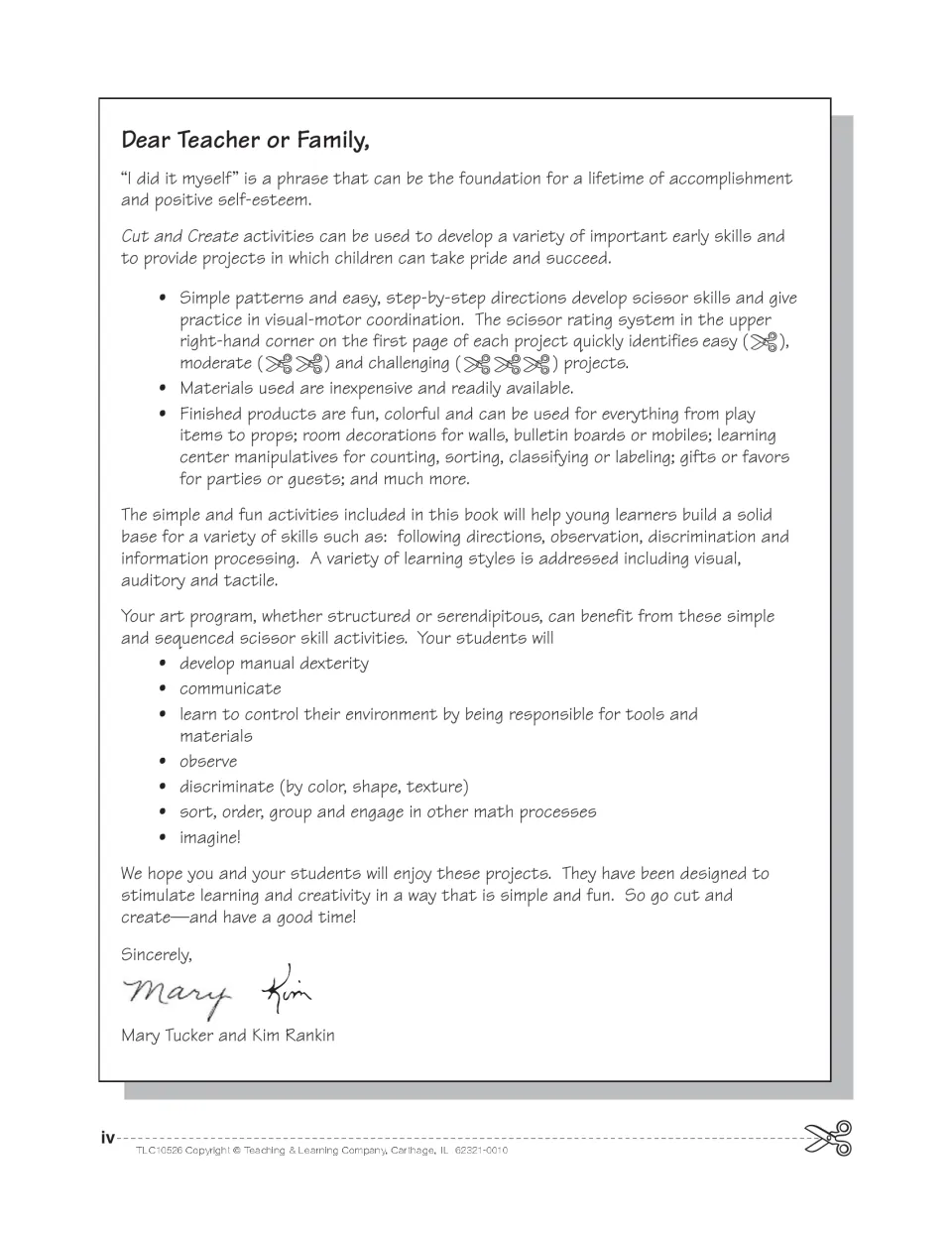 Letter to teachers and families explaining the scissor rating system and uses for finished cut-paper ocean projects