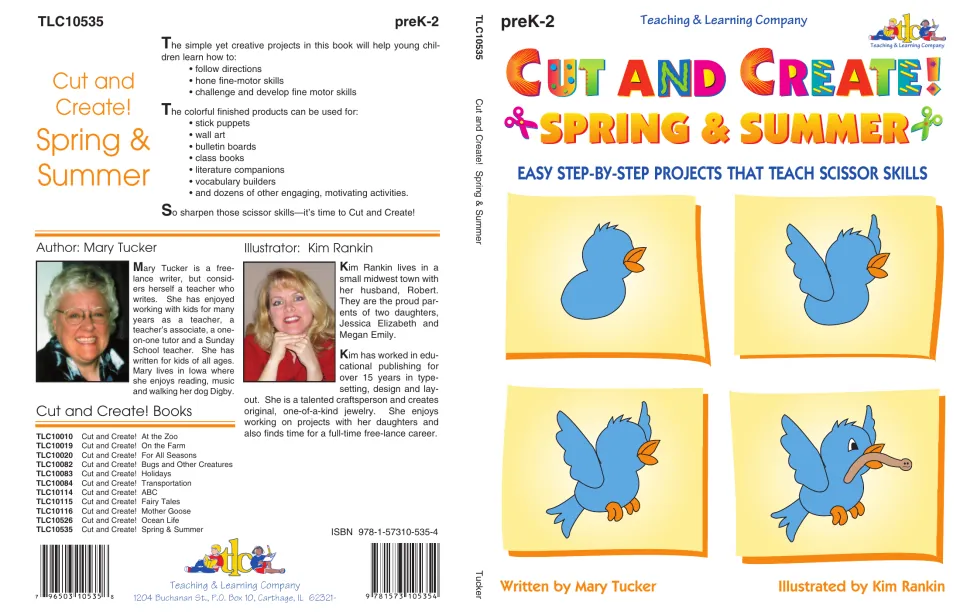 Cut and Create! Spring & Summer book covers: easy step-by-step scissor projects, a paper bluebird built in four steps