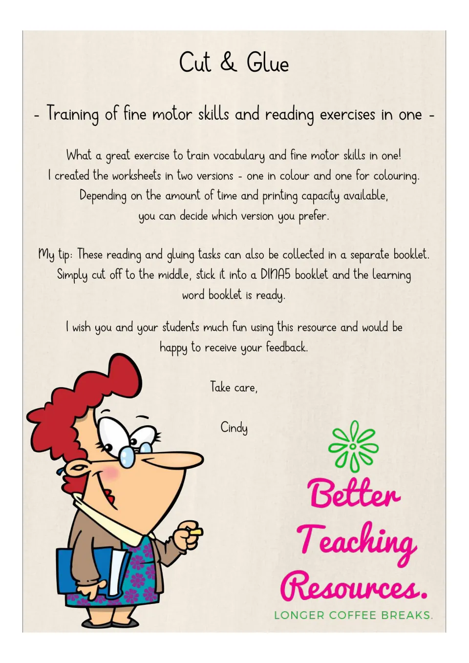 Teacher note: the word sheets come in colour and black-and-white versions and can be glued into an A5 word booklet