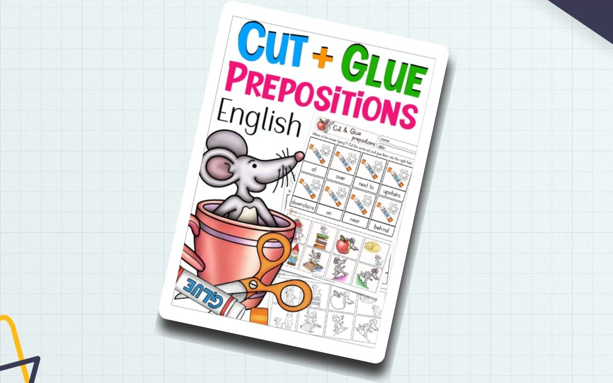 Cut & Glue: Prepositions preview: Two preposition task designs in color