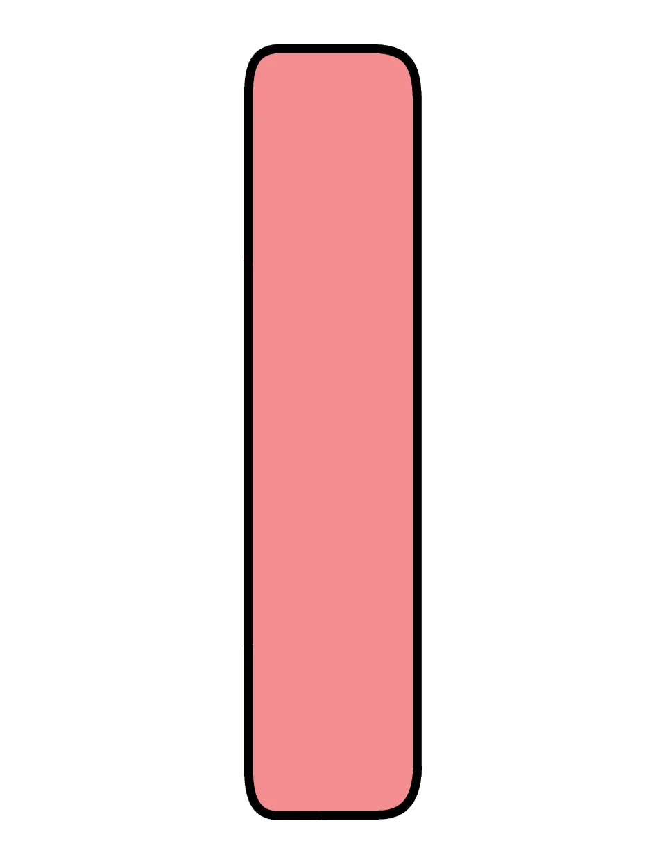 Blank pastel pink numeral 1 cutout poster, printed alone as part of the 1–20 classroom number display set