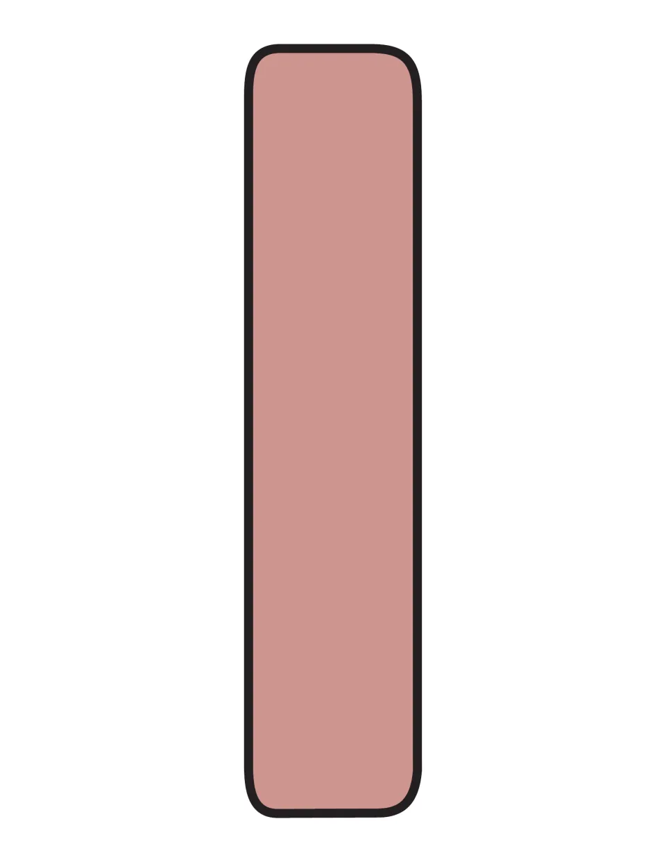 Blank numeral 1 cutout in dusty pink with no numbers inside, ready to cut out for a number display or skip counting wall