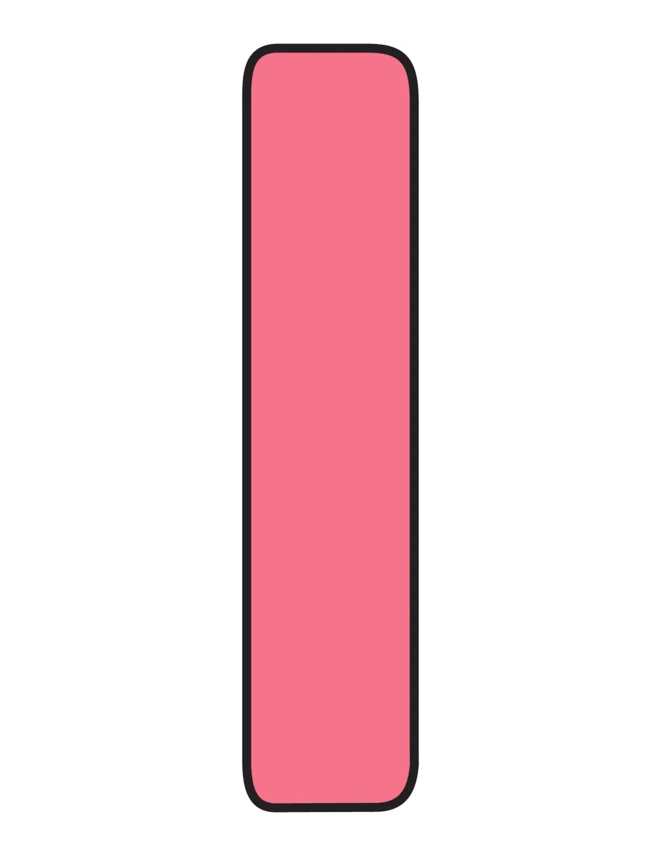 Blank pink numeral 1 cutout poster from the rainbow classroom display set, without a counting sequence