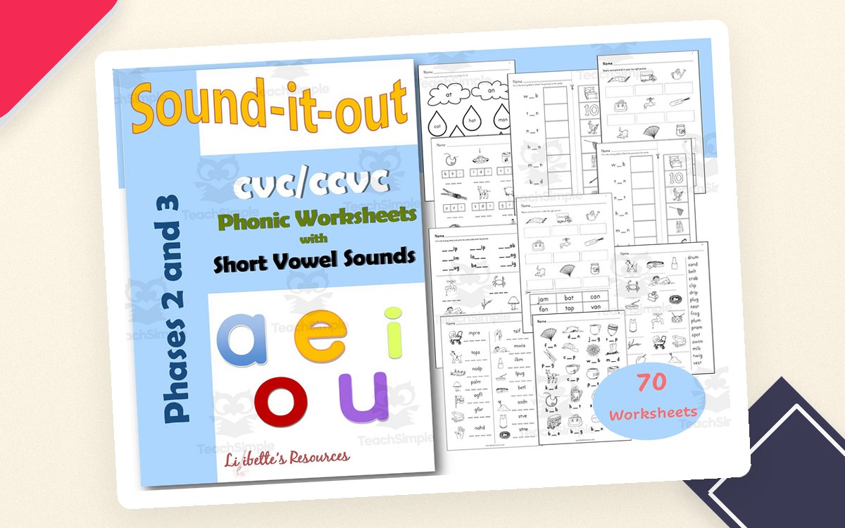 CVC and Consonant Blends Phonic Worksheets preview