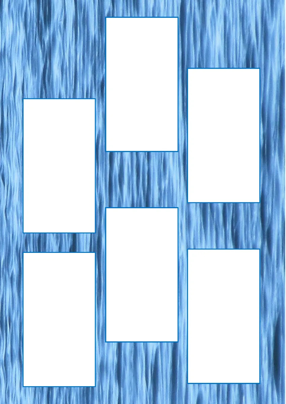First fishing game board has six spaces for fish word cards that a player collects by reading words correctly