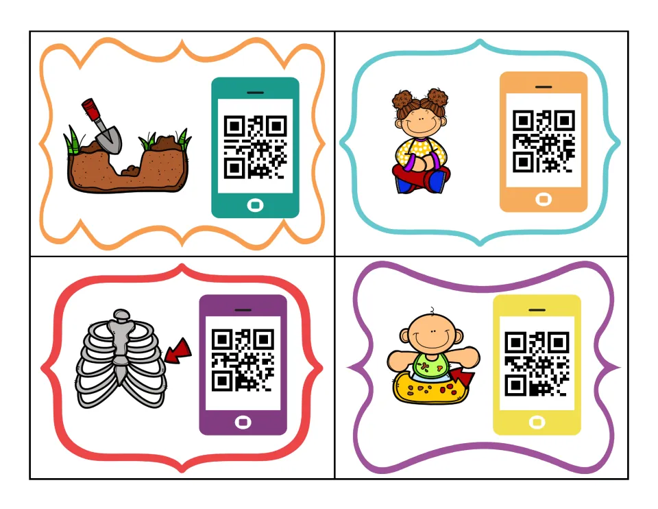 Short i picture task cards for dig, sit, rib and bib; students blend the CVC word for each picture and scan to confirm it