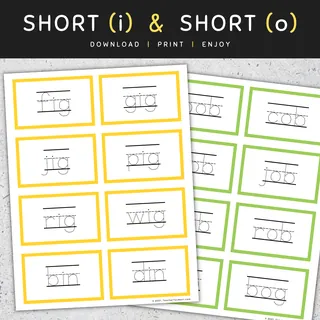 CVC Words Tracing Flashcards: Short Vowels (A E I O U), CVC Words List – sample page 3