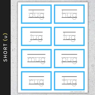 CVC Words Tracing Flashcards: Short Vowels (A E I O U), CVC Words List – sample page 4
