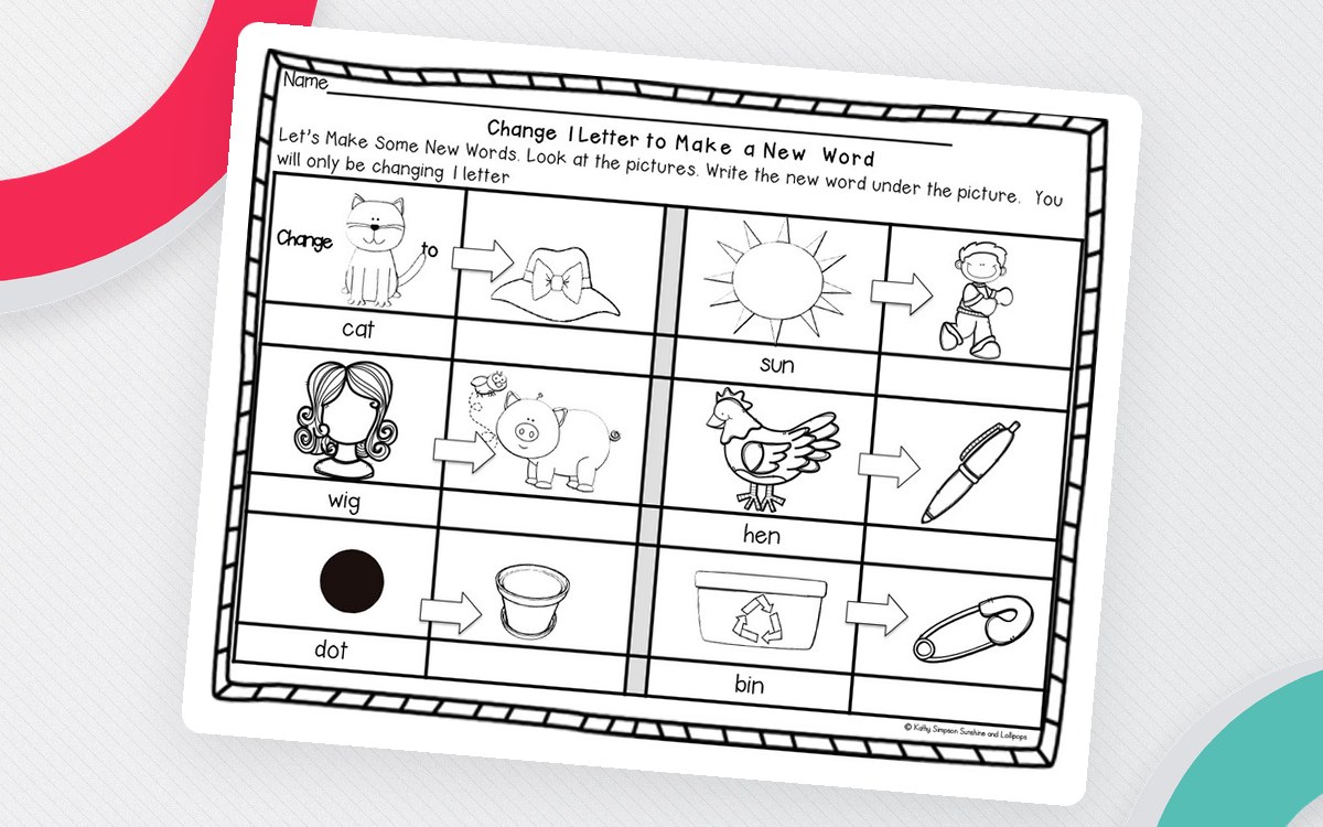 CVC Worksheets: Change One Letter Sound to Make New Words preview