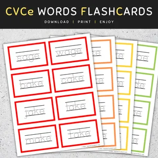 CVCe Words Tracing Flashcards: Long Vowels (A I O U), CVCe Words List – cover