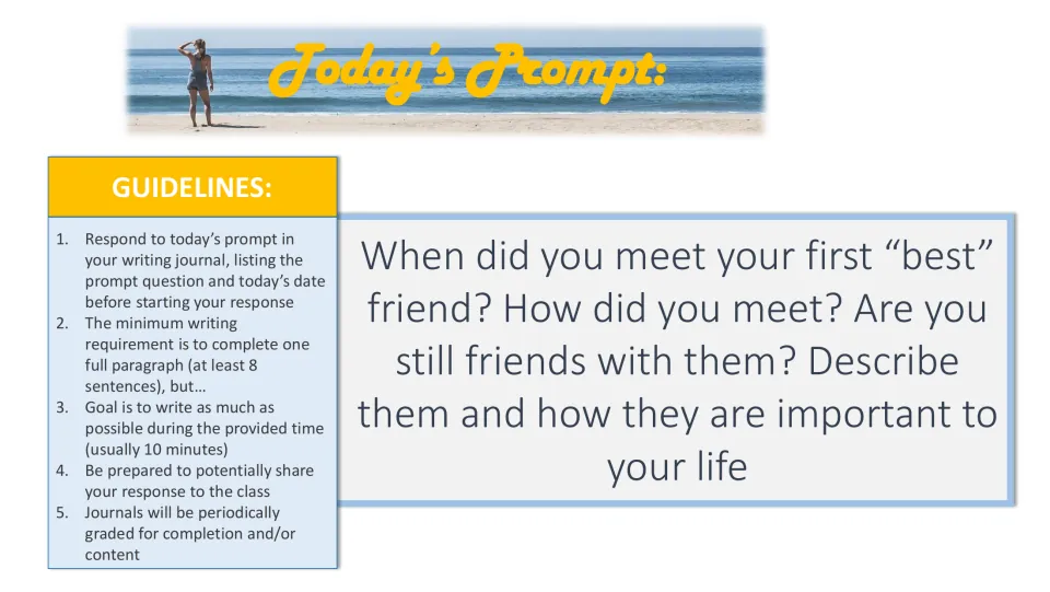 Best friend prompt: students recall meeting their first best friend, whether they are still friends and why they matter