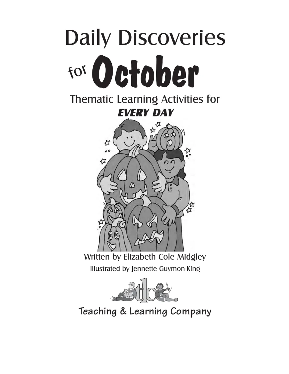October activity book title page naming author Elizabeth Cole Midgley and illustrator Jennette Guymon-King
