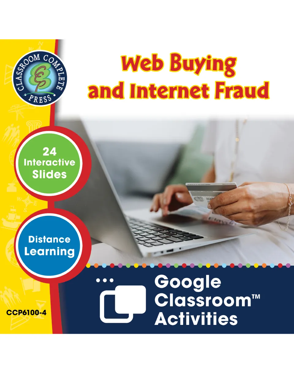 Web Buying and Internet Fraud cover: 24 interactive slides for distance learning as Google Classroom activities
