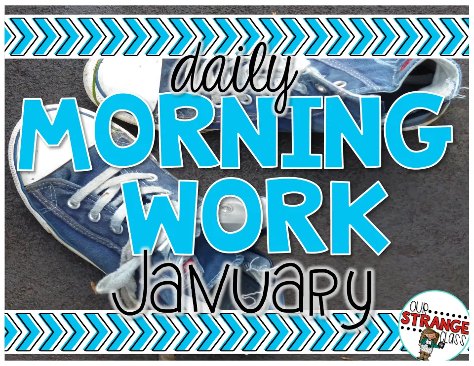 Cover of Daily Morning Work, January, showing the title over a photo of worn blue canvas sneakers