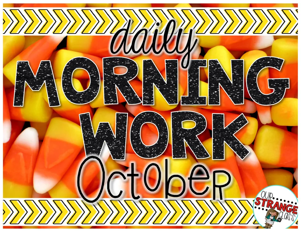Cover of Daily Morning Work for October, introducing the monthly language arts and math review worksheets