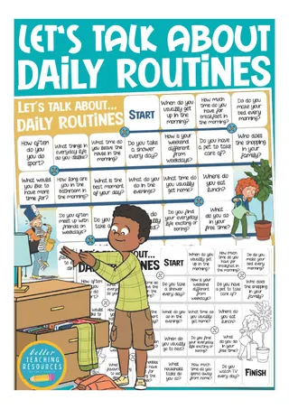 Daily Routines Speaking Game – ESL Board Game – cover
