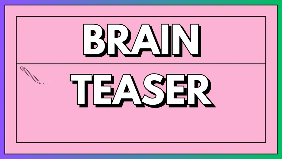 Brain Teaser slide: pencil icon and space for the teacher to add a daily puzzle or riddle for students to solve