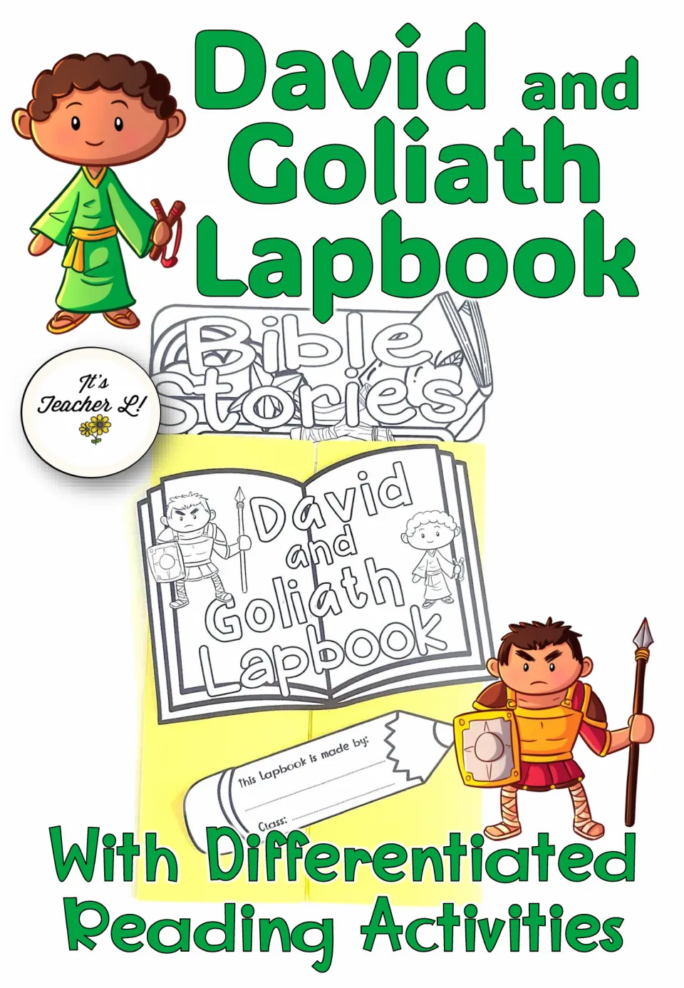 David and Goliath lapbook resource cover introducing the project with differentiated reading activities