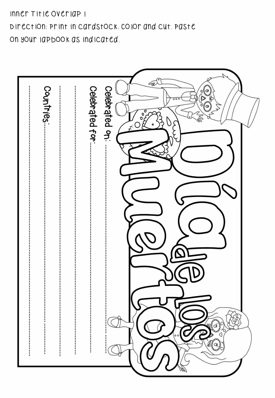 Día de los Muertos inner title overlap: students write when it is celebrated, what it is for and in which countries