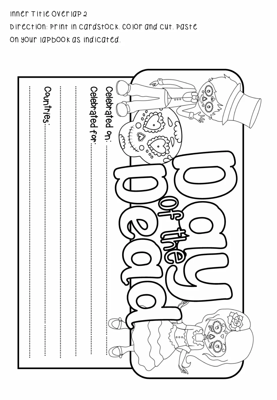 Day of the Dead inner title overlap: students note the celebration date, its purpose and the countries that observe it