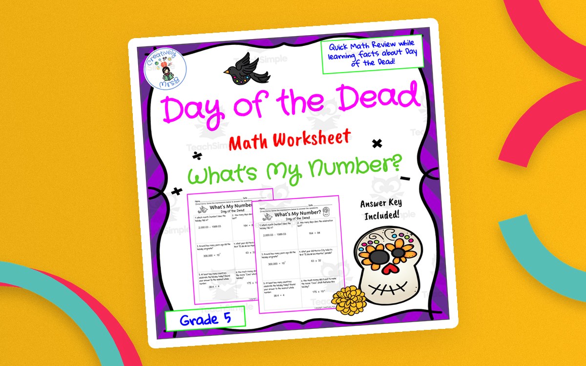 Day of the Dead Math Trivia Worksheet preview