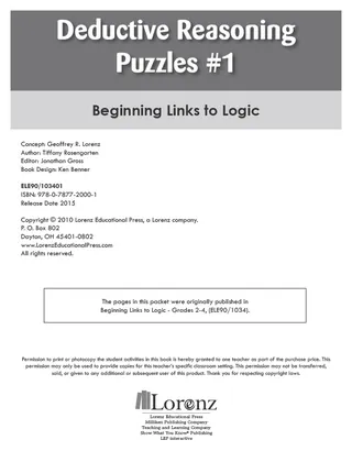 Deductive Reasoning Puzzles #1: Beginning Links to Logic – sample page 2