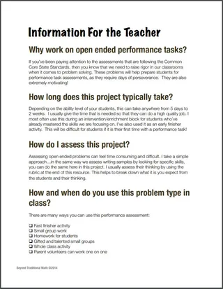 Design a Dream Bedroom – Area & Perimeter Project – sample page 2