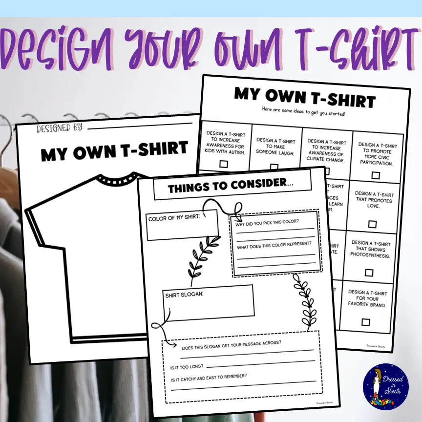 Design your Own T-Shirt Activity – cover