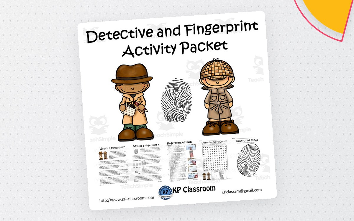 Detective and Fingerprint Activity Packet and Worksheets preview