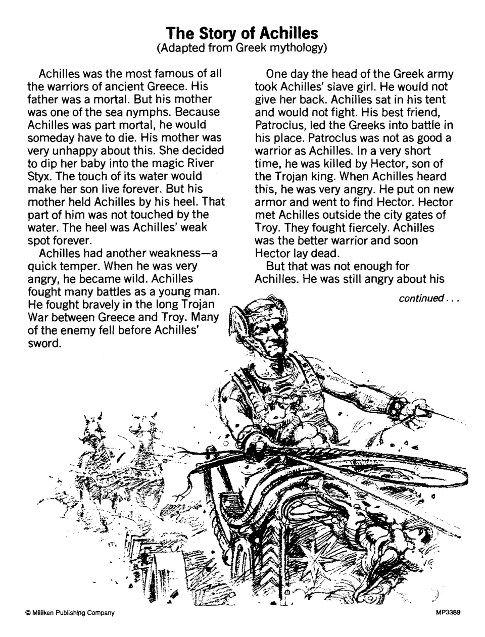 The Story of Achilles, first part: his unprotected heel, quick temper, and battle with Hector in Troy