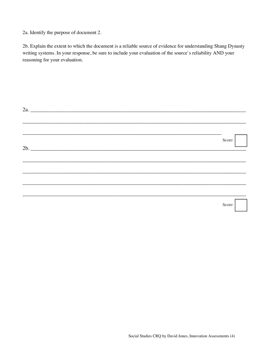 Set 1 questions ask the purpose of the oracle-bone text and its reliability as evidence of Shang writing